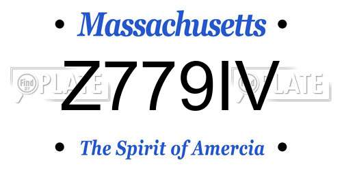 Z779IV Massachusetts License Plate