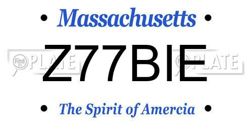 Z77BIE Massachusetts License Plate