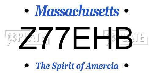 Z77EHB Massachusetts License Plate