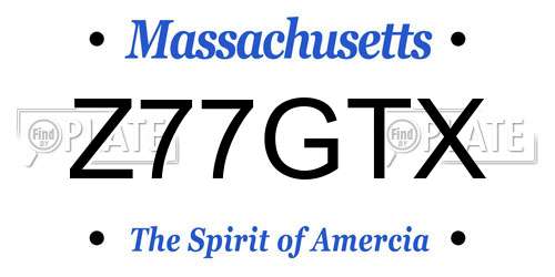 Z77GTX Massachusetts License Plate