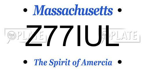 Z77IUL Massachusetts License Plate