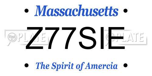 Z77SIE Massachusetts License Plate