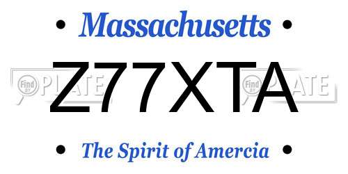 Z77XTA Massachusetts License Plate