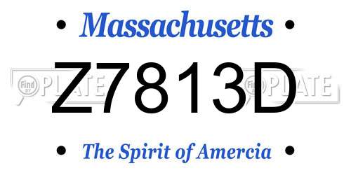 Z7813D Massachusetts License Plate