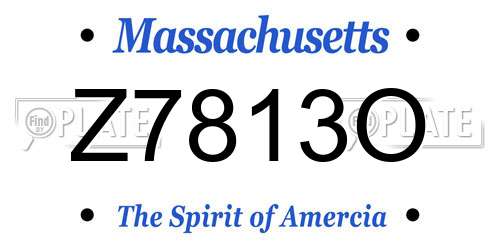 Z7813O Massachusetts License Plate
