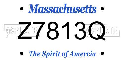 Z7813Q Massachusetts License Plate