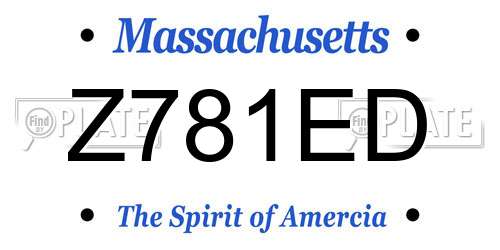 Z781ED Massachusetts License Plate