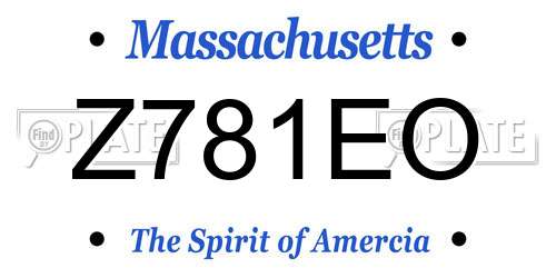 Z781EO Massachusetts License Plate