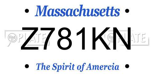 Z781KN Massachusetts License Plate