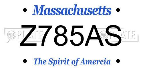 Z785AS Massachusetts License Plate