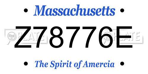 Z78776E Massachusetts License Plate