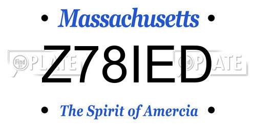 Z78IED Massachusetts License Plate