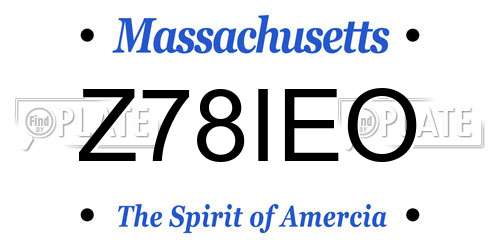Z78IEO Massachusetts License Plate