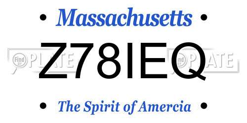 Z78IEQ Massachusetts License Plate