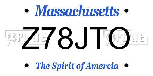Z78JTO Massachusetts License Plate