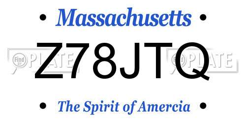 Z78JTQ Massachusetts License Plate
