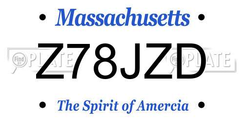 Z78JZD Massachusetts License Plate