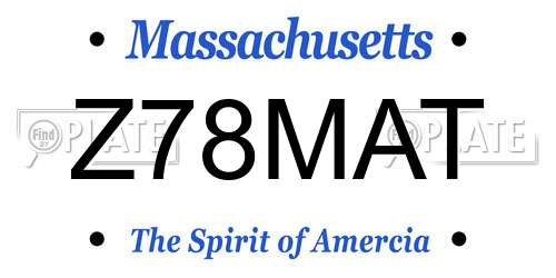 Z78MAT Massachusetts License Plate