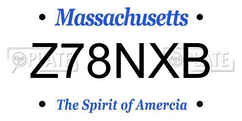 Z78NXB Massachusetts License Plate