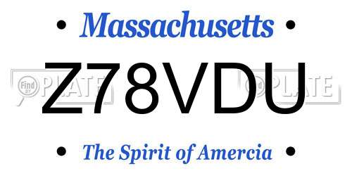 Z78VDU Massachusetts License Plate