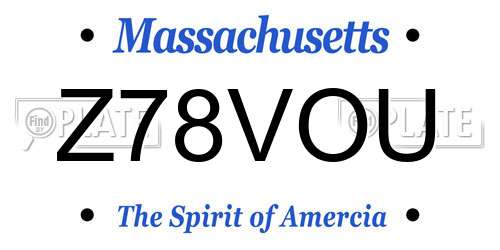 Z78VOU Massachusetts License Plate