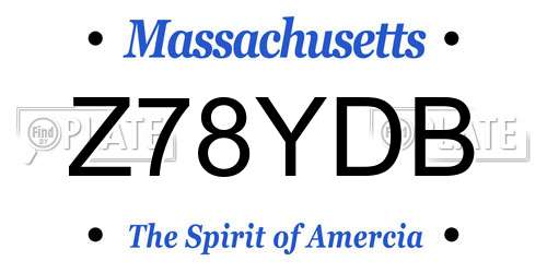 Z78YDB Massachusetts License Plate