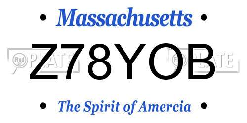 Z78YOB Massachusetts License Plate