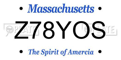 Z78YOS Massachusetts License Plate
