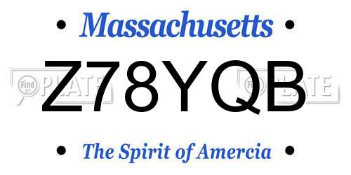 Z78YQB Massachusetts License Plate