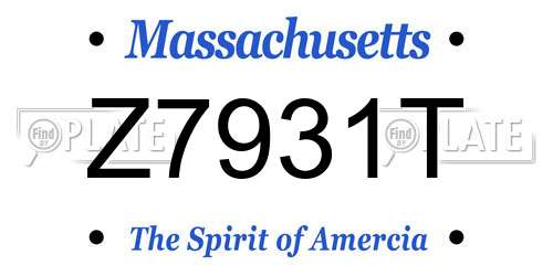Z7931T Massachusetts License Plate