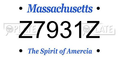 Z7931Z Massachusetts License Plate