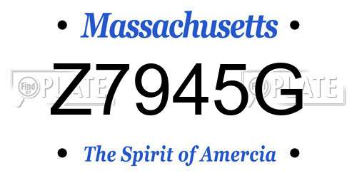 Z7945G Massachusetts License Plate
