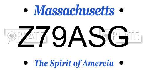 Z79ASG Massachusetts License Plate