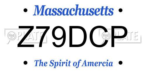 Z79DCP Massachusetts License Plate