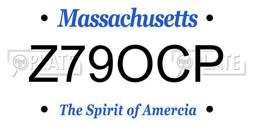 Z79OCP Massachusetts License Plate