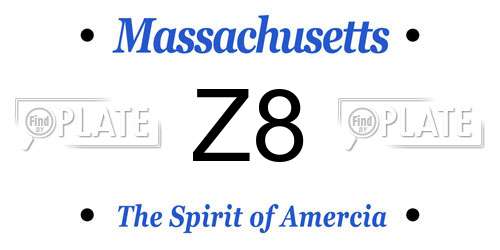 Z8 Massachusetts License Plate