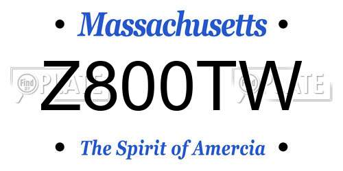 Z800TW Massachusetts License Plate