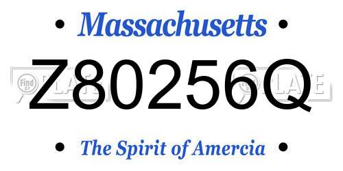 Z80256Q Massachusetts License Plate