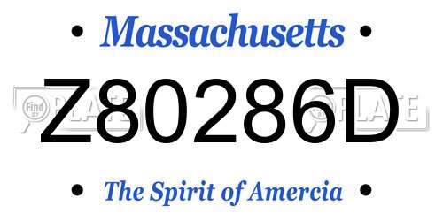 Z80286D Massachusetts License Plate