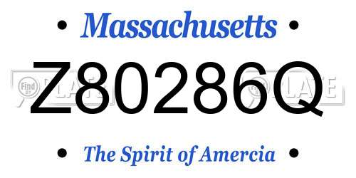 Z80286Q Massachusetts License Plate