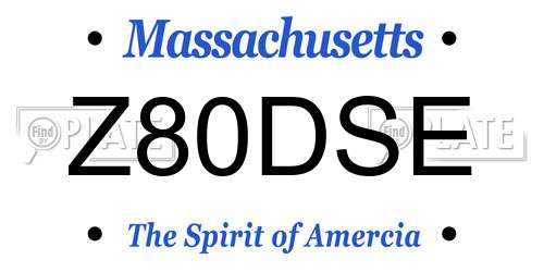 Z80DSE Massachusetts License Plate