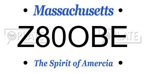 Z80OBE Massachusetts License Plate
