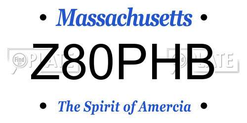 Z80PHB Massachusetts License Plate