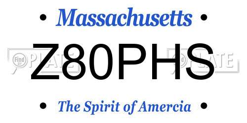 Z80PHS Massachusetts License Plate