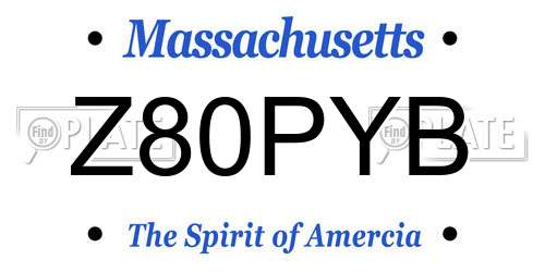Z80PYB Massachusetts License Plate