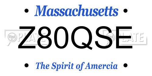 Z80QSE Massachusetts License Plate
