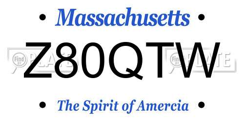 Z80QTW Massachusetts License Plate