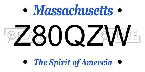 Z80QZW Massachusetts License Plate