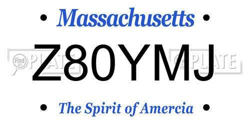 Z80YMJ Massachusetts License Plate