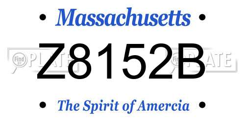 Z8152B Massachusetts License Plate